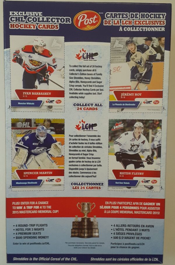 POST CHL COLLECTOR CEREL BOX - 4 CARD BACK